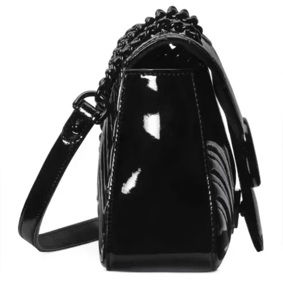 ❌❌SOLD!❌❌NEW Gucci Marmont GG Black Patent Leather Shoulder Bag Purse Authentic - Picture 3 of 11